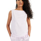 Alfani Women's Modern Lounge Boat Neck Tank Top Purple Size Medium