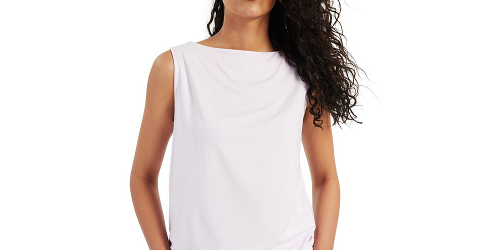 Alfani Women's Modern Lounge Boat Neck Tank Top Purple Size Medium