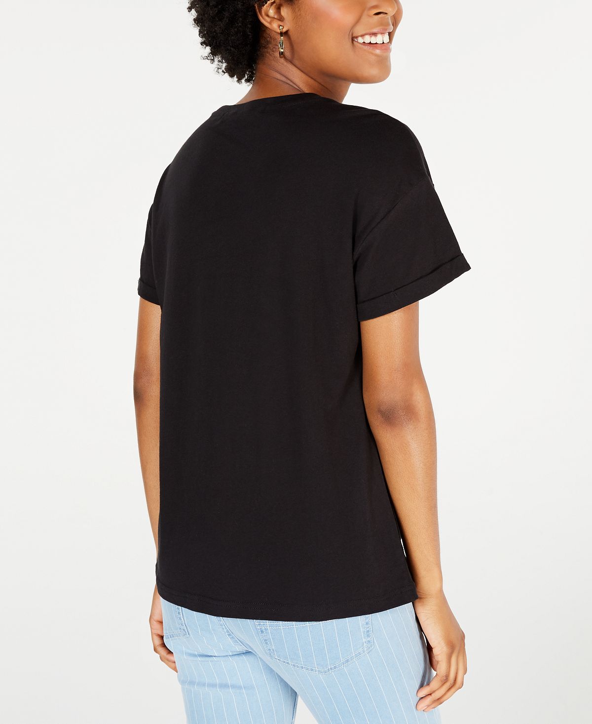 Rebellious One Women's Holy Guacamole Cotton Graphic T-Shirt Black Size Medium