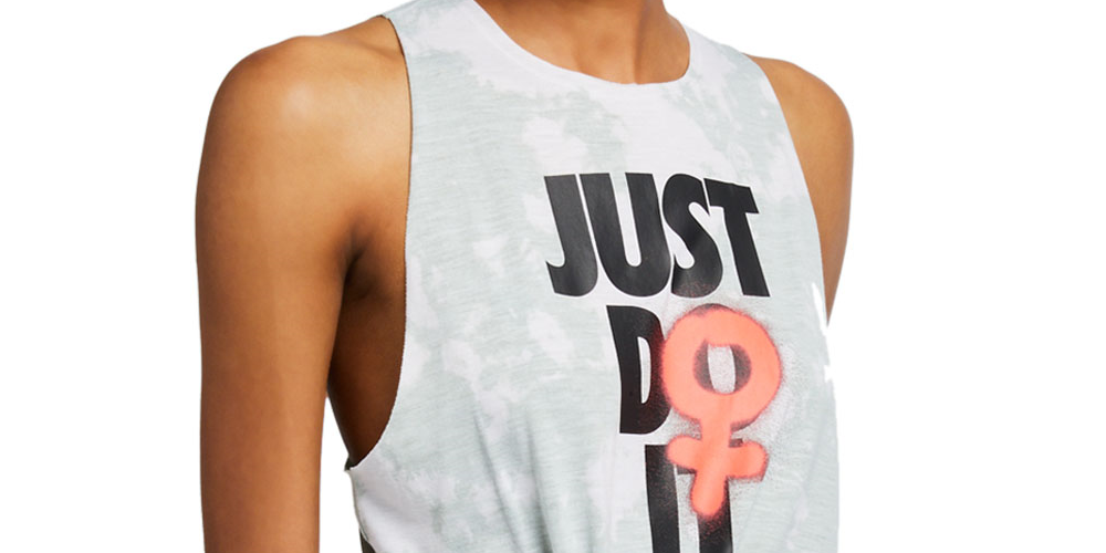 NIKE Women's Logo Graphic Tank Active Wear Top Green Size M