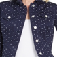 Charter Club Women's Printed Denim Jacket Blue Size Petite