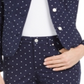 Charter Club Women's Printed Denim Jacket Blue Size Petite