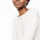 Charter Club Women's Cashmere Shirttail Sweater White Size S