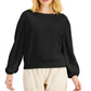 INC International Concepts Women's Earth Drop Shoulder Sweatshirt Black Size X-Large
