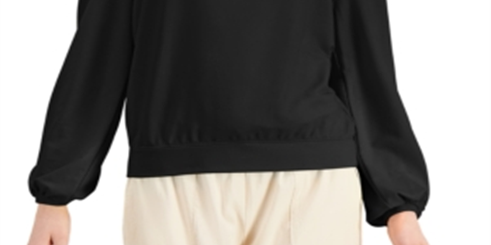 INC International Concepts Women's Earth Drop Shoulder Sweatshirt Black Size X-Large