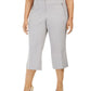 Calvin Klein Women's Plus Zipper Pocket Cropped Twill Pants Gray Size 24W
