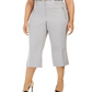 Calvin Klein Women's Plus Zipper Pocket Cropped Twill Pants Gray Size 24W