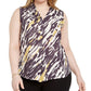 Bar III Women's Plus Abstract Hi Low Blouse Yellow Size 2X