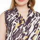 Bar III Women's Plus Abstract Hi Low Blouse Yellow Size 2X