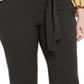 Bar III Women's Plus Striped Tie Waist Pants Black Size 24W