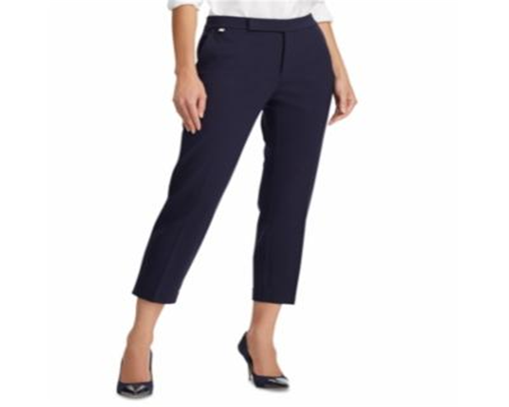 Ralph Lauren Women's Stretch Ponte Straight Leg Pants Blue Size X-Large