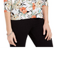 JM Collection Women's Floral Print Top White Size Petite M