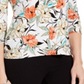 JM Collection Women's Floral Print Top White Size Petite M