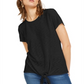 INC International Concepts Women's Tie Front T-Shirt Black Size Petite Small