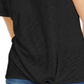 INC International Concepts Women's Tie Front T-Shirt Black Size Petite Small