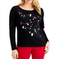 Karen Scott Women's Cotton Embellished Top Blue Size M