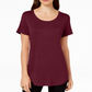 JM Collection Women's Scoop Neck Top Red Size X-Small