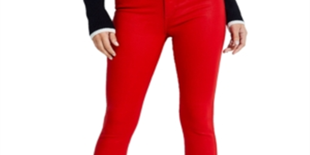 Guess Women's Coated Skinny Jeans Red Size 29