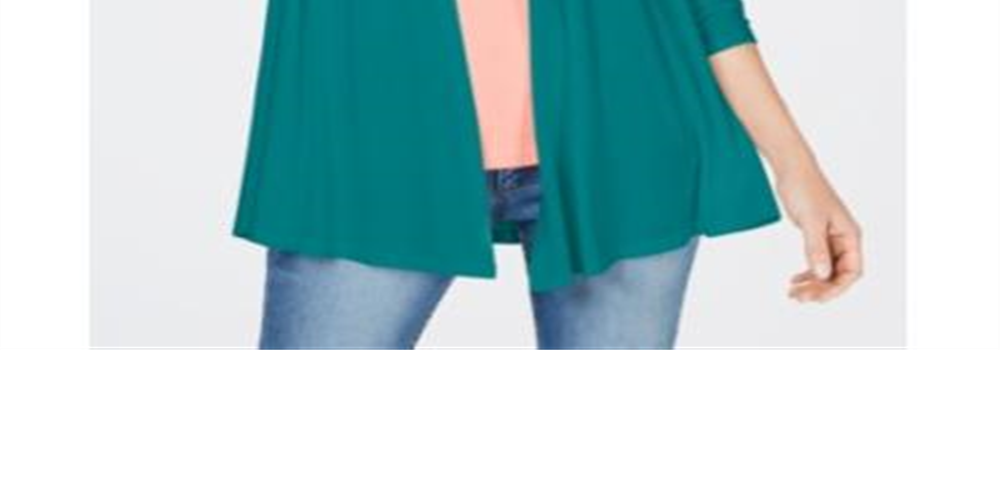 Karen Scott Women's Open Front Cardigan Blue Size Petite Small