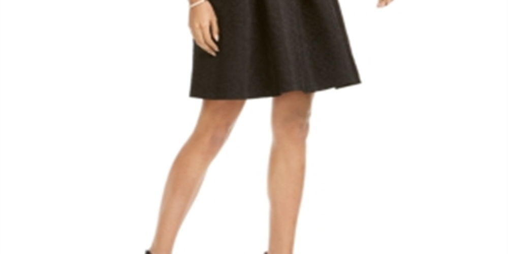 Pappagallo Women's Embroidered a Line Dress Black Size 4