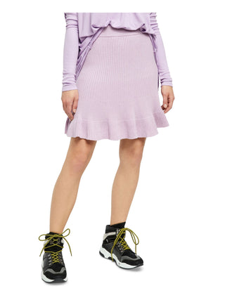 Free People Women's Ribbed Ruffled Trim Skirt Purple Size Medium