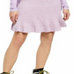 Free People Women's Ribbed Ruffled Trim Skirt Purple Size Medium