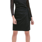 Tommy Hilfiger Women's Belted Heather Long Sleeve Jewel NeckCocktail Dress Gray -Size 4