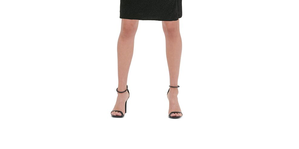 Tommy Hilfiger Women's Belted Heather Long Sleeve Jewel NeckCocktail Dress Gray -Size 4