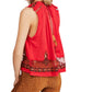 Free People Women's Printed Sleeveless Crew Neck Top Red Size Large