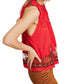 Free People Women's Printed Sleeveless Crew Neck Top Red Size Large