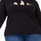 Karen Scott Women's Plus Caroling Dog Festive Lights Christmas Top Black Size 0X