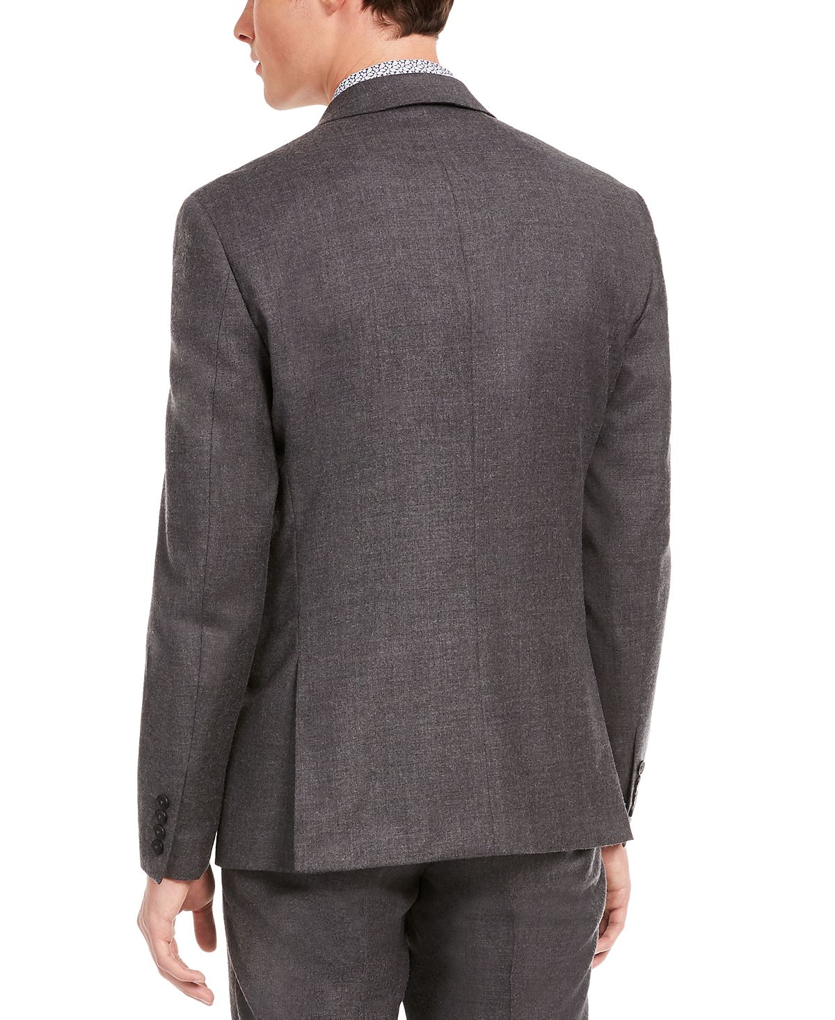 Bar III Men's Single Breasted Heather Slim Fit Wool Blend Suit Gray Size 42