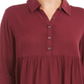 Style & Co Women's Roll Sleeve Oversized Shirt Red Size XX-Large