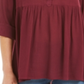 Style & Co Women's Roll Sleeve Oversized Shirt Red Size XX-Large