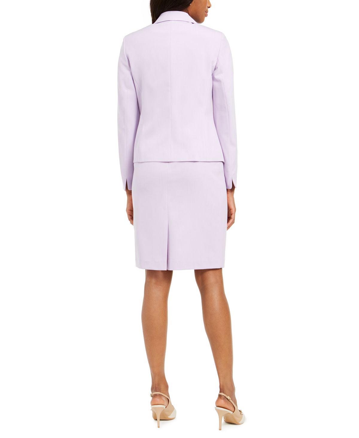 Le Suit Women's 3 Button Jacket Skirt Suit Purple Size 10