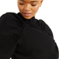 INC International Concepts Women's Denim Zip up Blouse Black Size X-Large