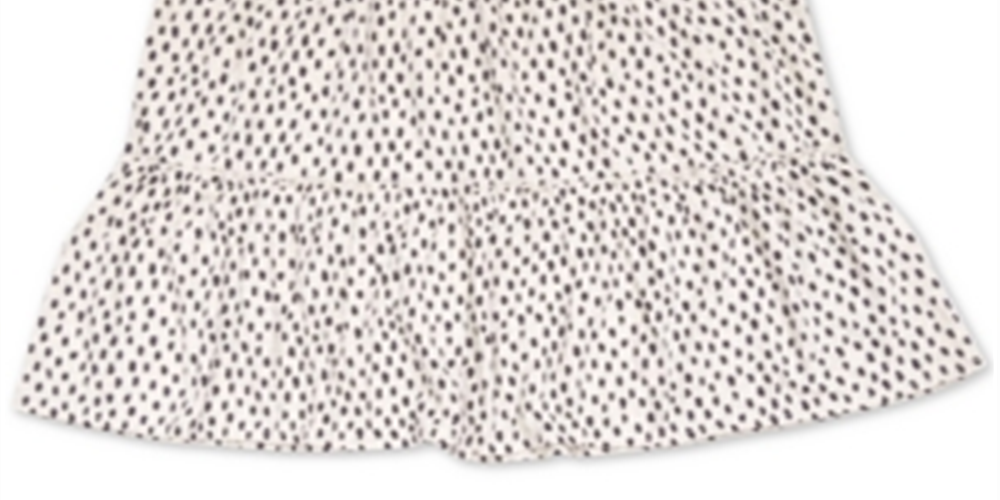 Style & Co Women's Polka Dot Sleeveless Jewel Neck Tiered Top White Size Small