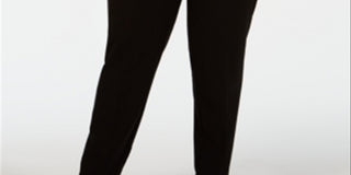 Alfani Women's Plus Contrast Waist Pull on Pants Black Size 14W