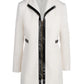 Anne Klein Women's Faux Leather Trim Jacket White Size Medium