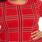 Charter Club Women's Metallic Plaid Sweater Red Size 1X