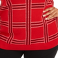 Charter Club Women's Metallic Plaid Sweater Red Size 1X