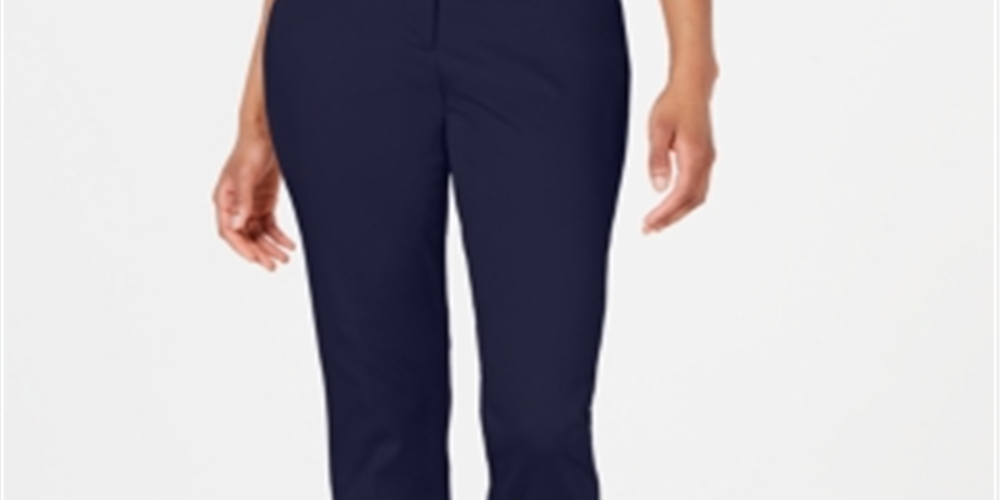Tommy Hilfiger Women's Casual Sky Captain Stripe Trim Straight Leg Pants Navy Size 6
