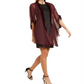 INC International Concepts Women's  Velvet-Border Kimono Wrap Purple Size Regular