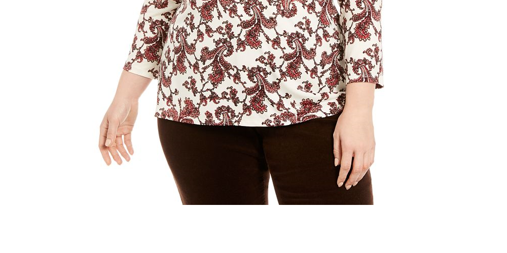 Charter Club Women's Plus Polo Style Shirt White Size -3XL