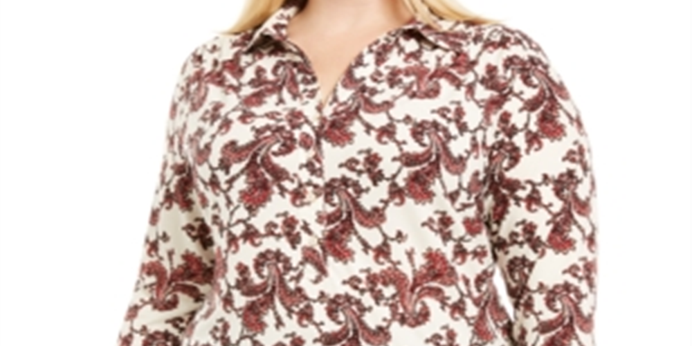 Charter Club Women's Plus Polo Style Shirt White Size -3XL