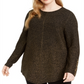 Alfani Women's Plus Metallic Ribbed Knit Tunic Sweater Black Size 0X