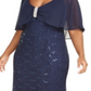 R & M Richards Women's Plus Capelet Gown Black Size 2