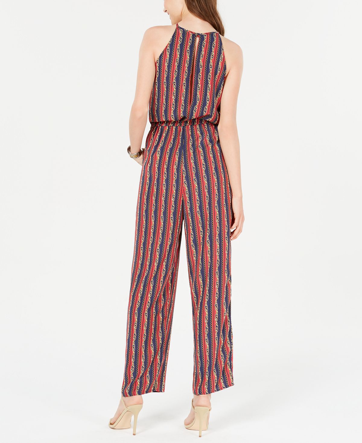 Be Bop Women's Sleeveless Halter Jumpsuit Red Size Small