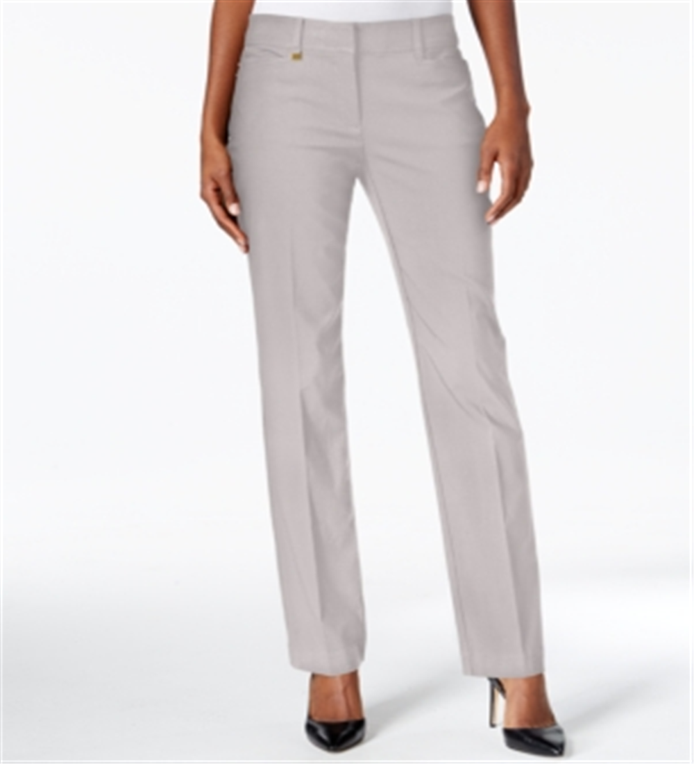 JM Collection Women's Tummy Control Curvy Fit Pants Gray Size 4 Petite