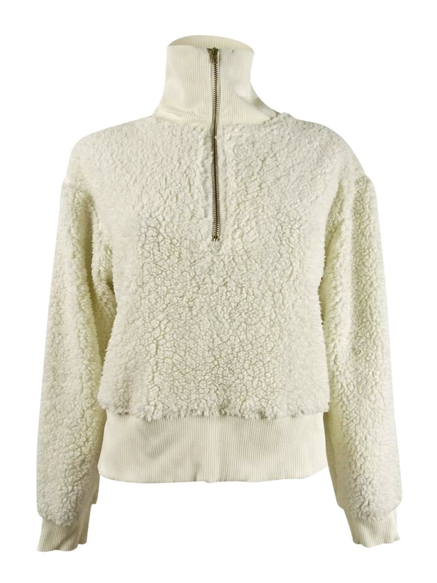 Derek Heart Junior's Half ZipTurtleneck Sweater White Size Medium